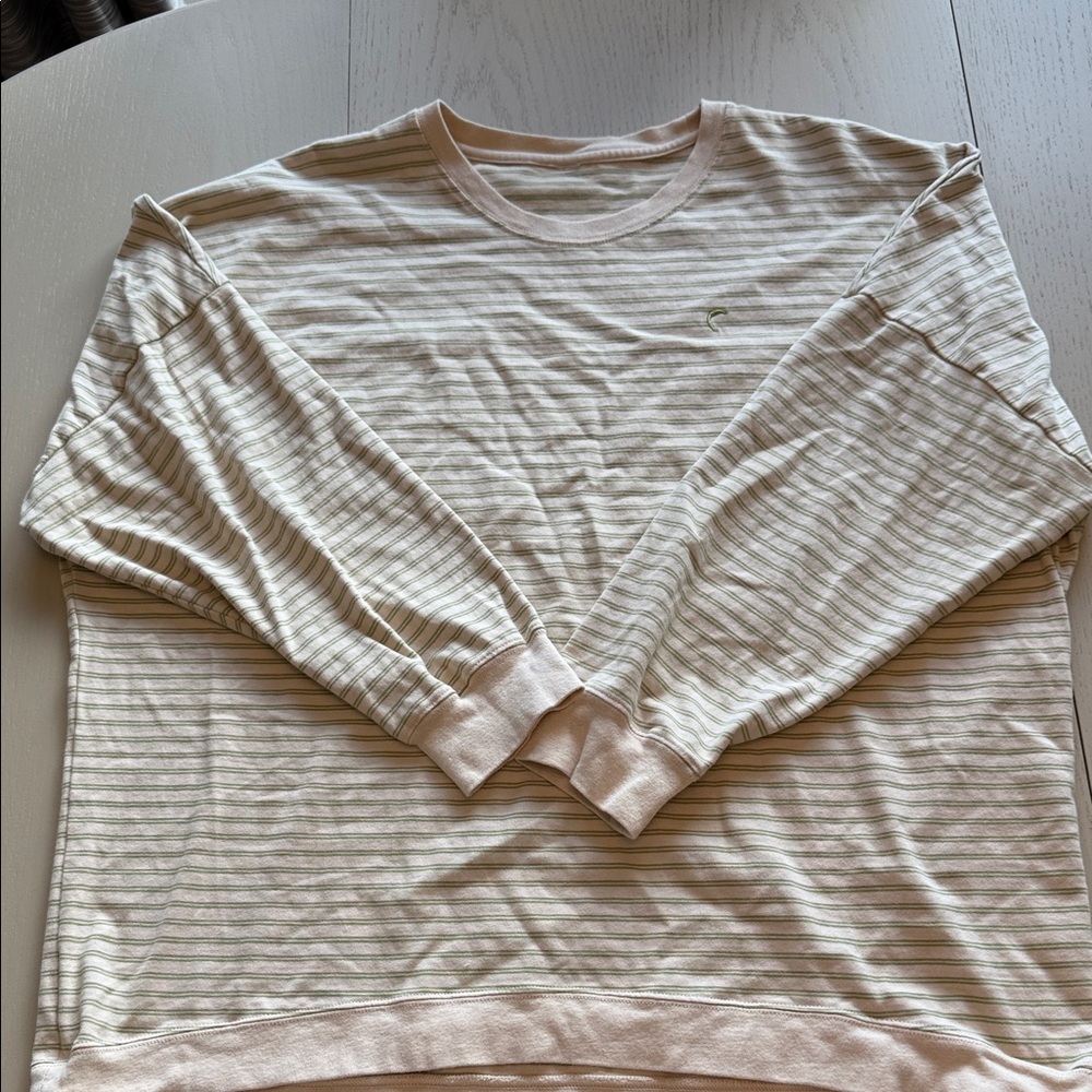 ZYIA Cream Striped Sweatshirt